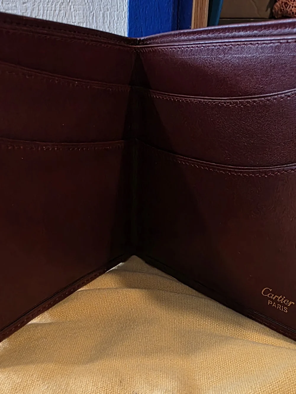 Cartier Paris Burgundy Leather Card Holder